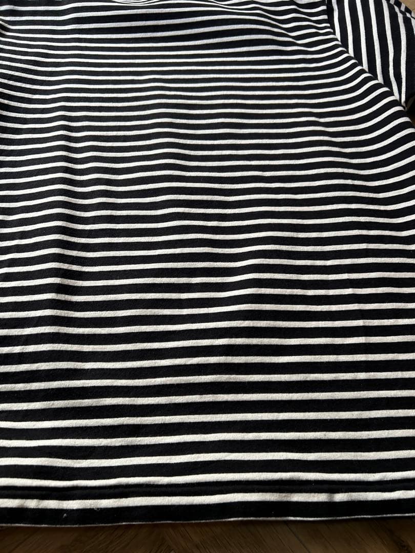 廃盤　希少　19ss COMOLIコモリ　ボーダーボートネック　ノワールエクリュ