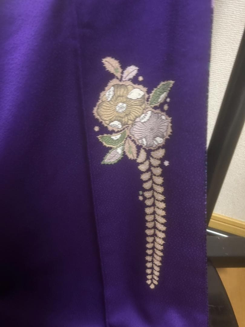 紫色 辻が花 振袖　パールトーン撥水加工