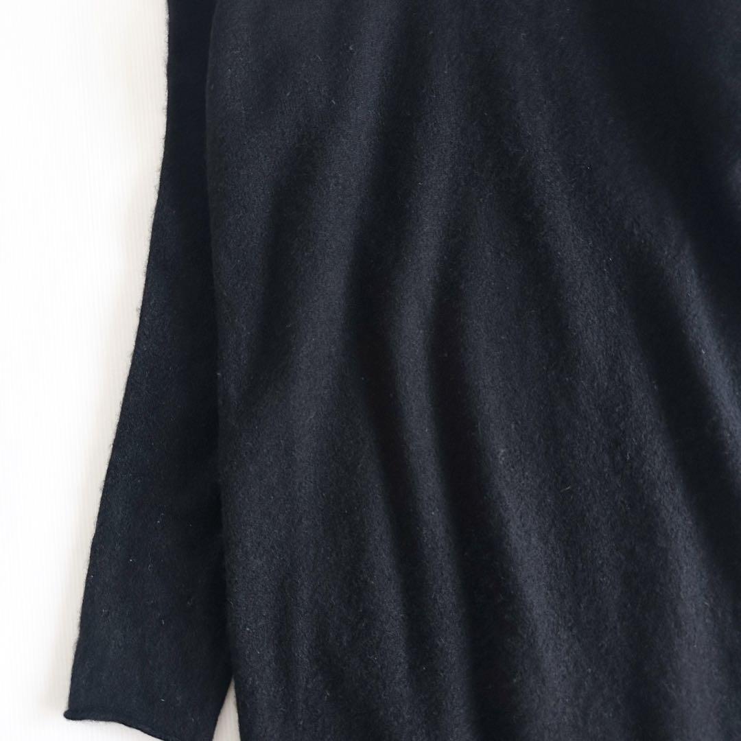 【カシミヤ100%】ルシアンペラフィネ / スカル刺繍 Vネック ワンピース