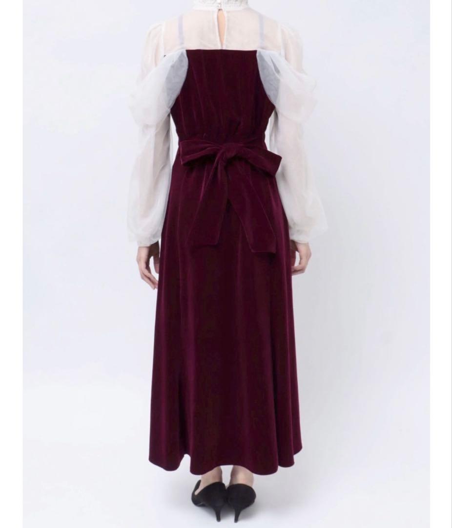 dazzlin シアーベールセミフレアワンピース Sサイズ ネイビー