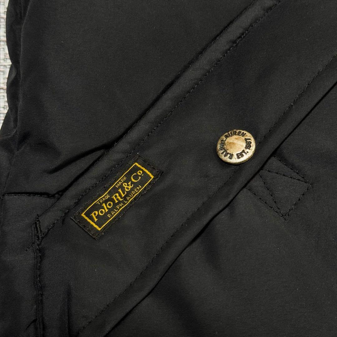 美品 ポロラルフローレン ダウンベスト ブラック 赤ポニー刺繍 肉厚 ジップ S