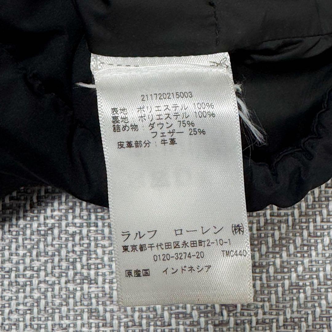 美品 ポロラルフローレン ダウンベスト ブラック 赤ポニー刺繍 肉厚 ジップ S