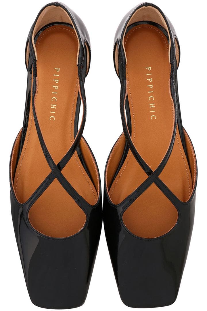 PIPPICHIC　AMBER TOE　クロスストラップフラットシューズ