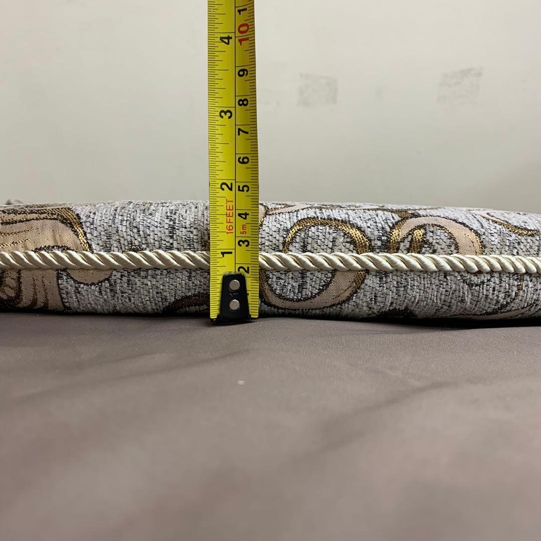 シェニールダイニングシートクッション　ライトベージュ　4枚セット