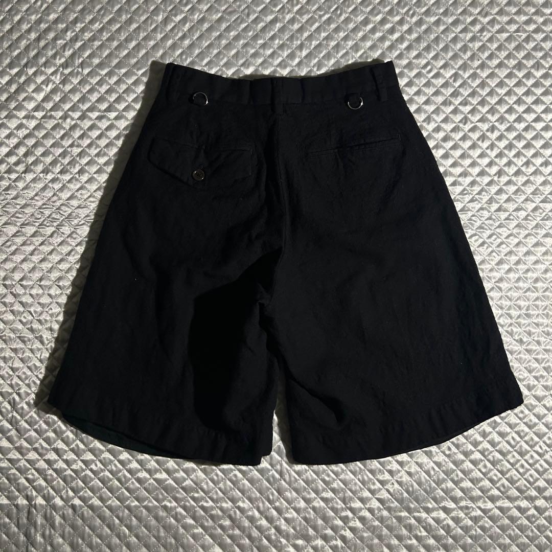 AD2019 archive プリーツスカートウール縮絨ショーツ 黒 スカパン