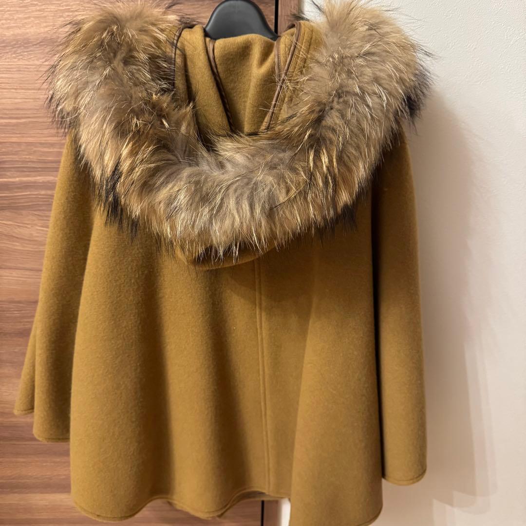 sheller FOX fur cape coat ポンチョ・ケープコート