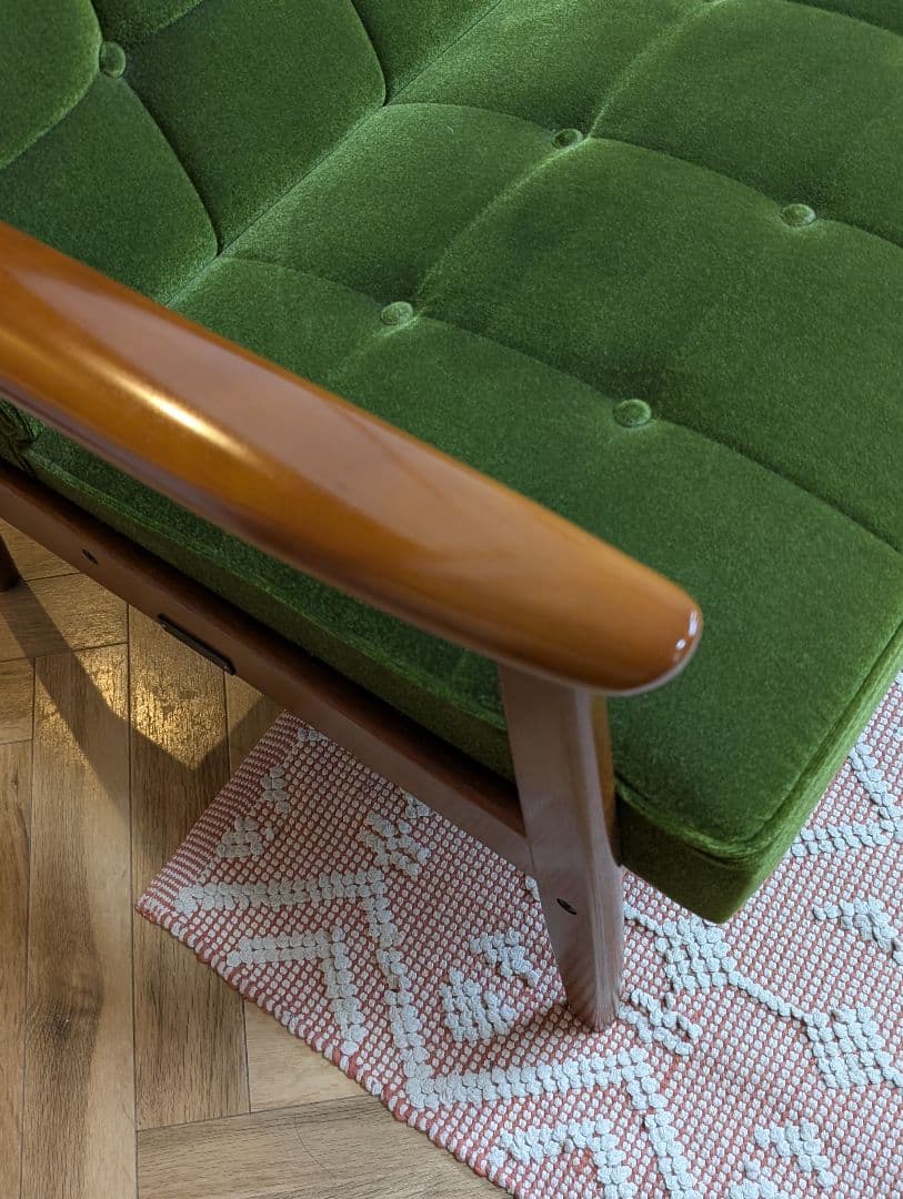 カリモク60 kチェア 2シーター モケットグリーン