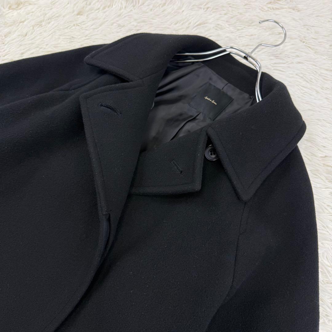 美品 スピックアンドスパン 現行 W/Nyモッサステンカラーショートコート 36