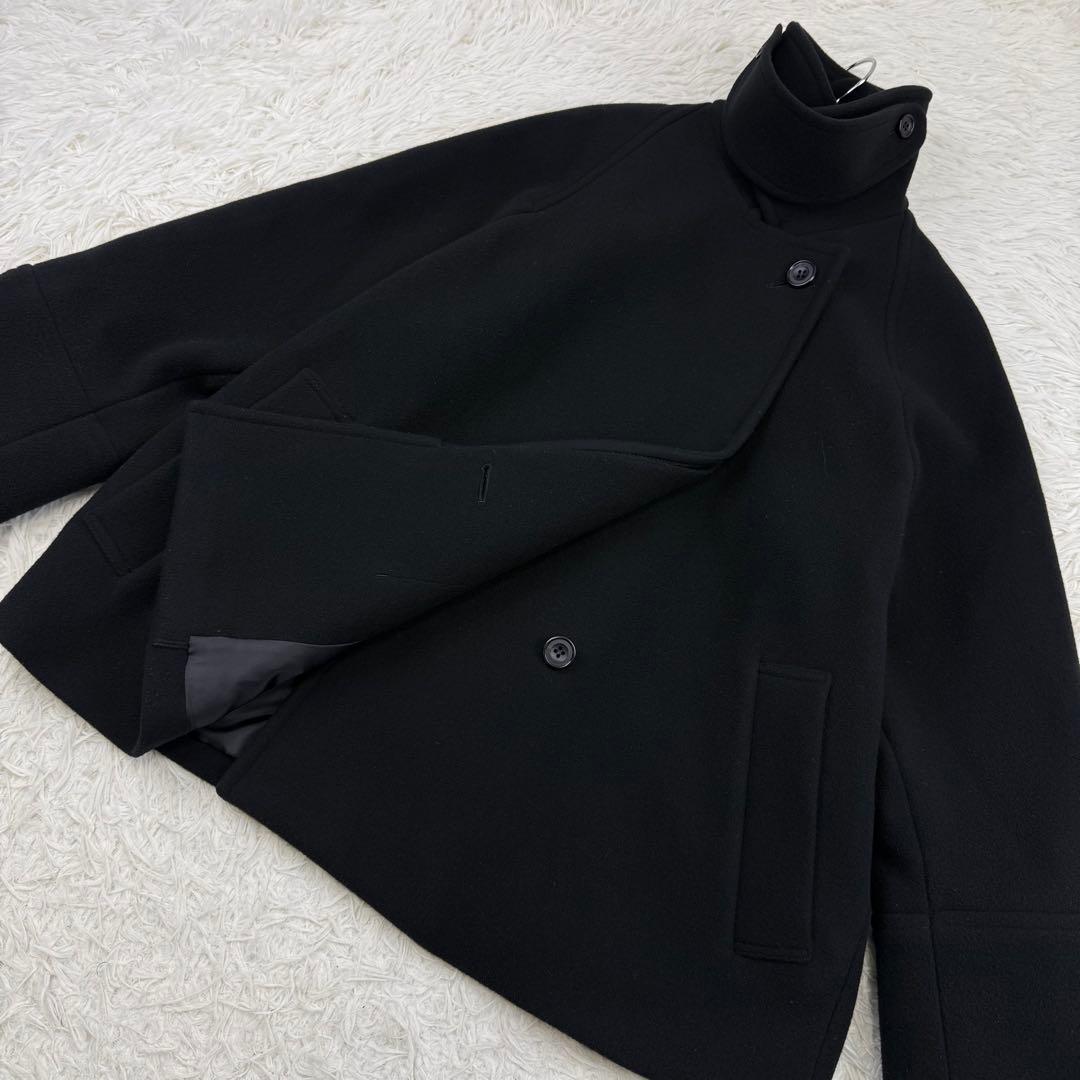 美品 スピックアンドスパン 現行 W/Nyモッサステンカラーショートコート 36