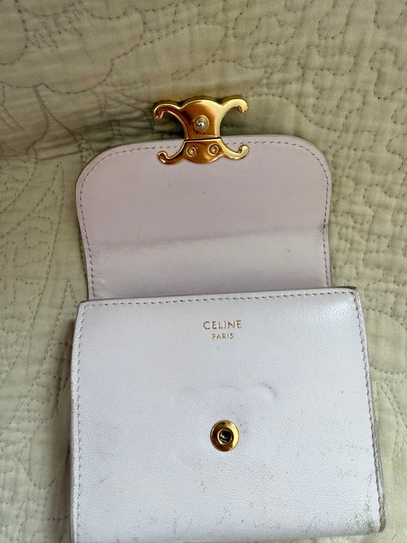CELINE 三つ折り財布 トリオンフ ピンク