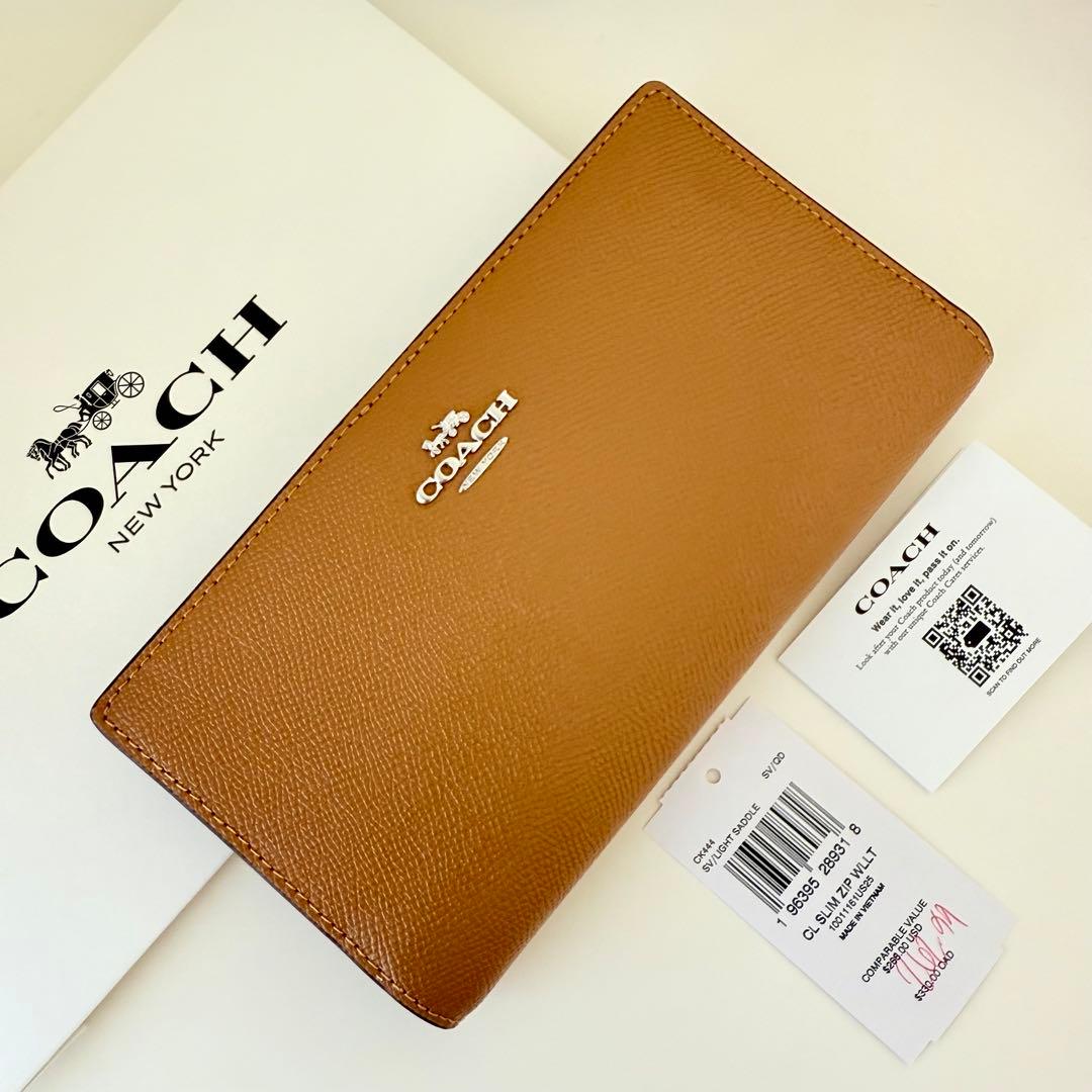COACH コーチ　スリムウォレット 長財布　ブラウン　茶色