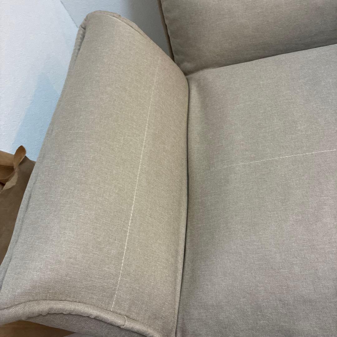 3人掛けソファベッド グレージュ リクライニング