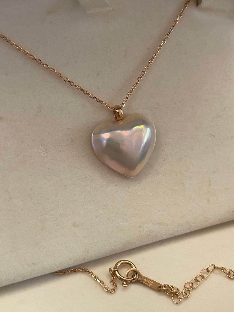 TASAKI タサキ　ハート型マベパール　ネックレス　K18