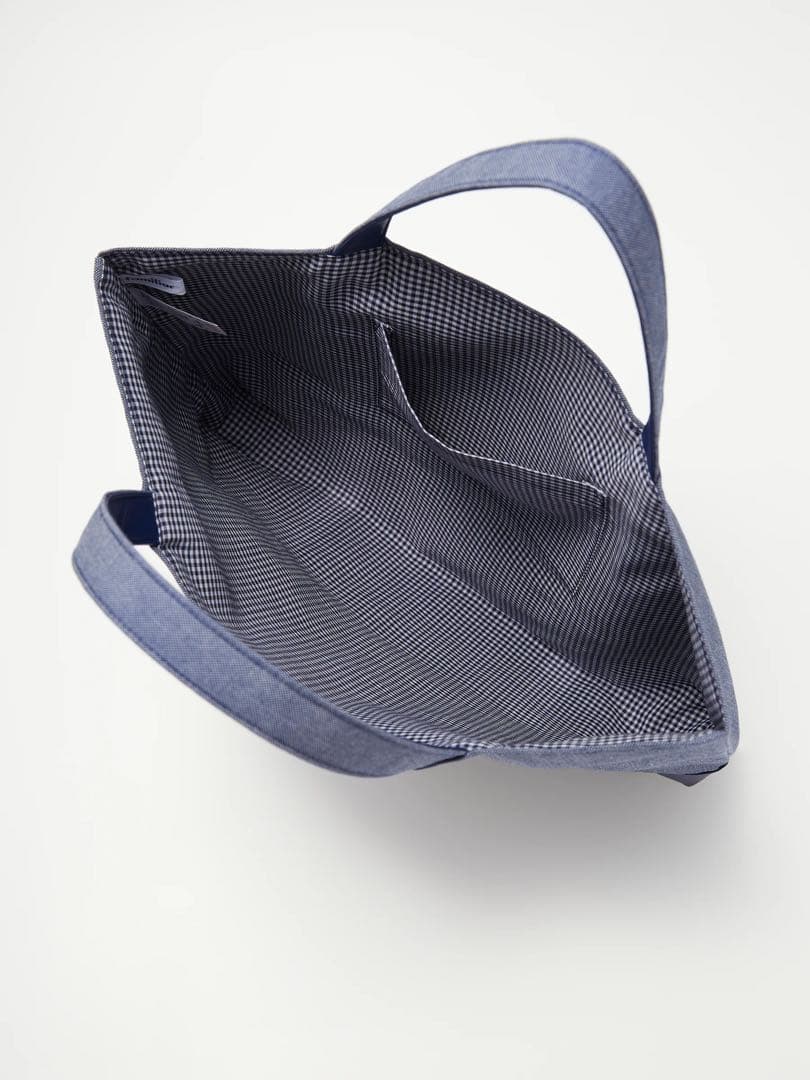 ファミリア　familiar　ブック入れ　デニムバッグ　トートバッグ　ネイビー