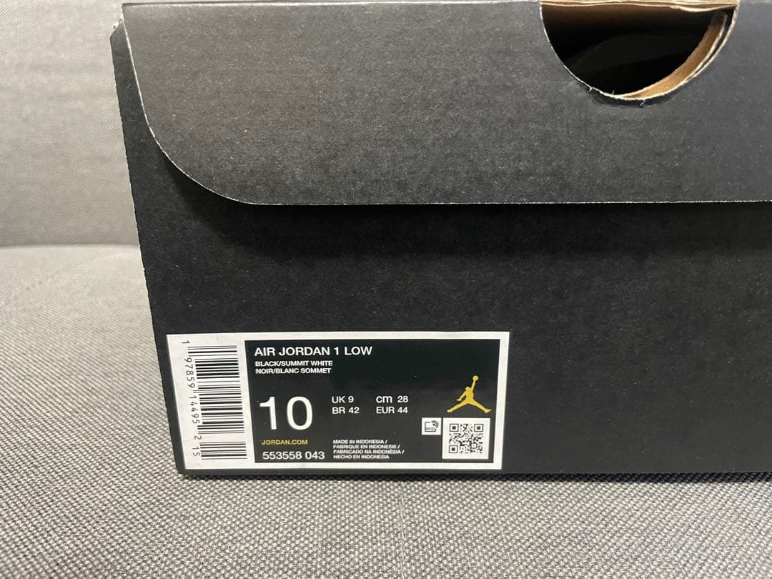 Nike Air Jordan 1 Low ブラック/ホワイト 男性 28 cm