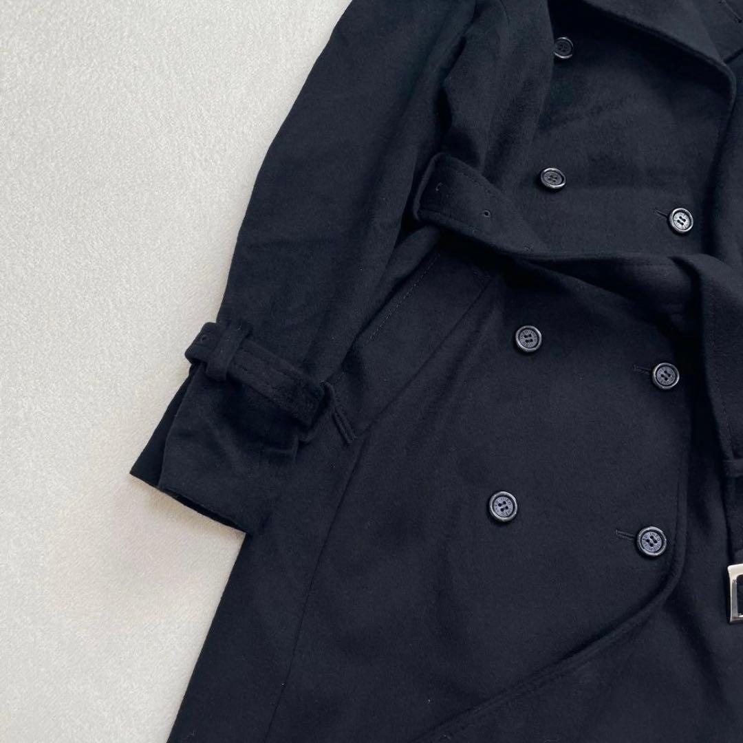 イネド ベルテッドコート カシミヤ100% 女優襟 M 2way トレンチ
