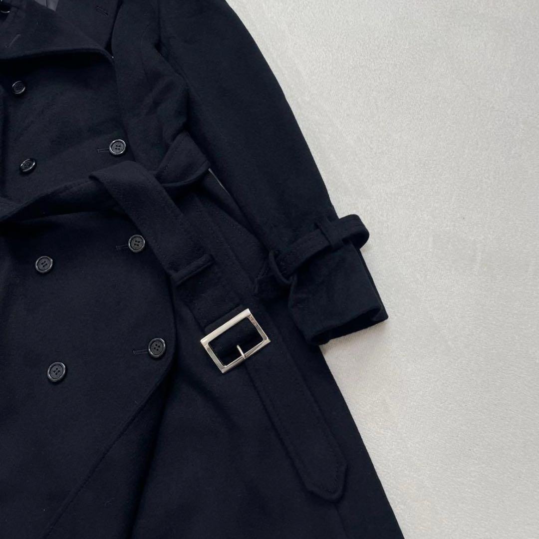 イネド ベルテッドコート カシミヤ100% 女優襟 M 2way トレンチ