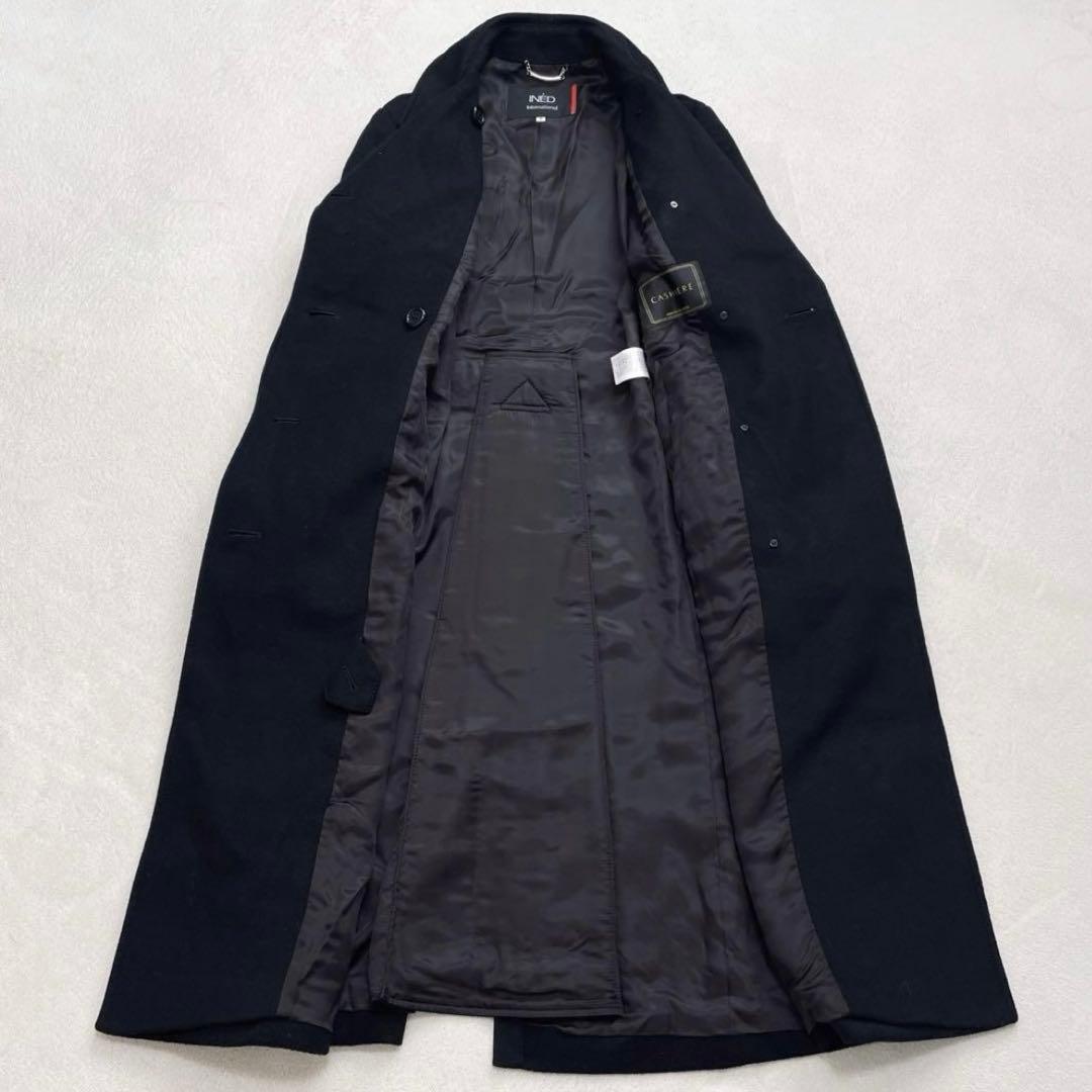 イネド ベルテッドコート カシミヤ100% 女優襟 M 2way トレンチ