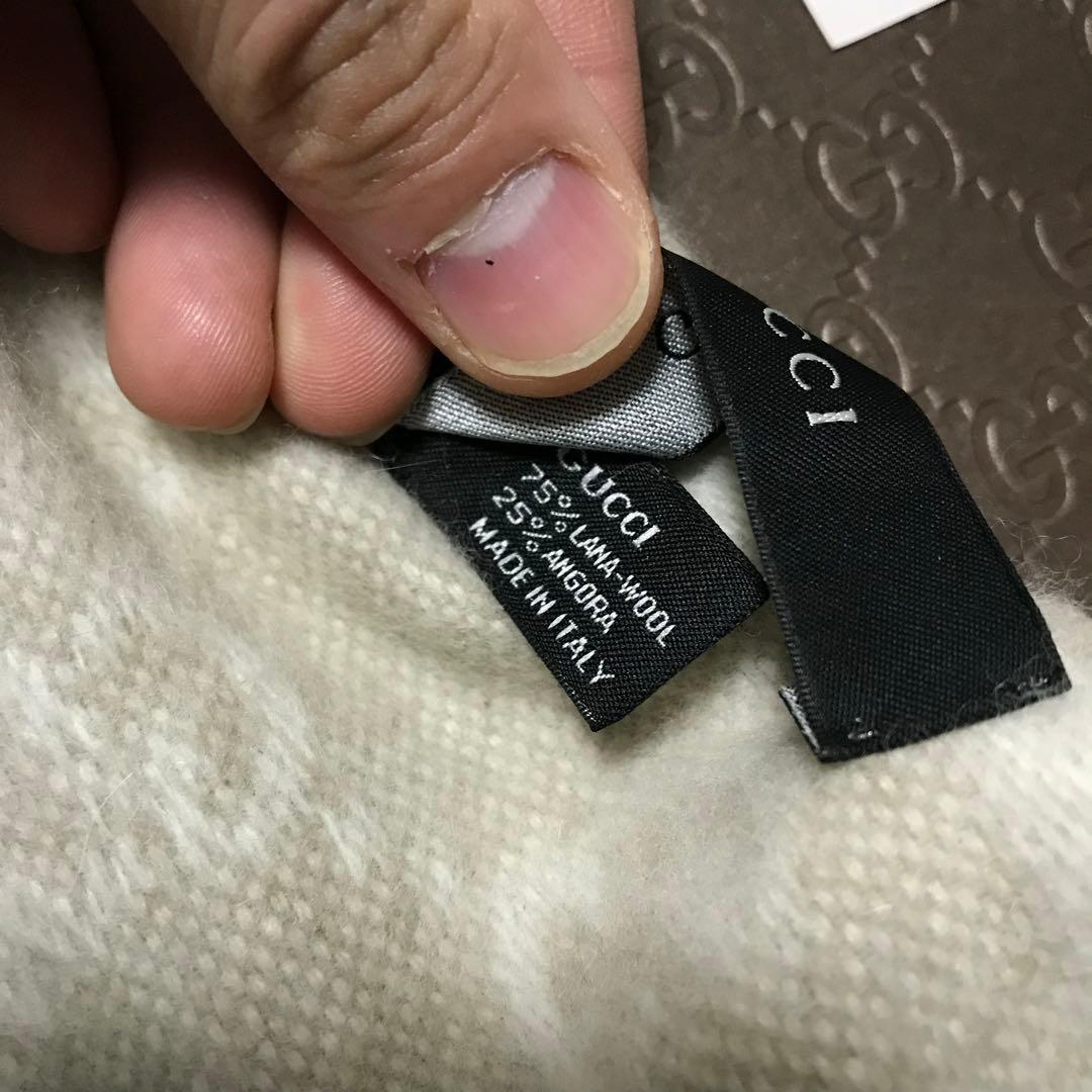 新品✨高級カシミヤGUCCIマフラー❗️箱紙袋セット❗️グッチマフラー　カシミヤ