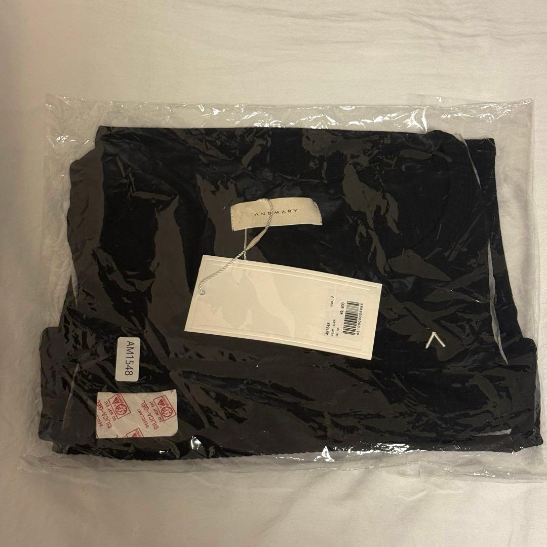 トップス andmary Lala shirring ribbon tops black