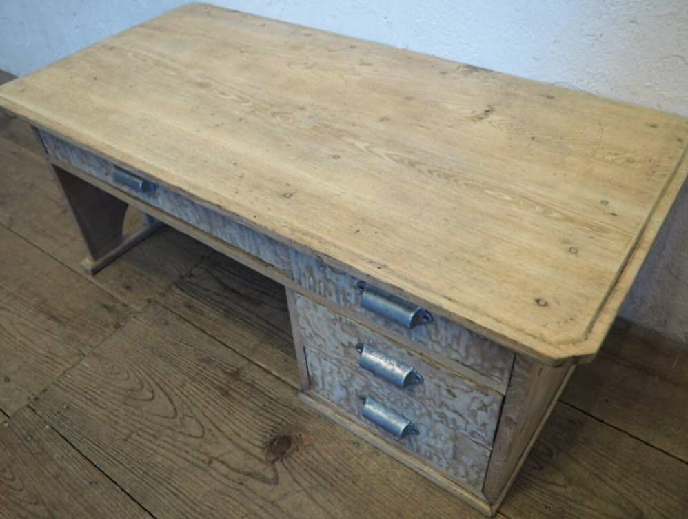 1071 アンティーク ロータイプの片袖机　テーブル　陳列台　収納棚　レトロ