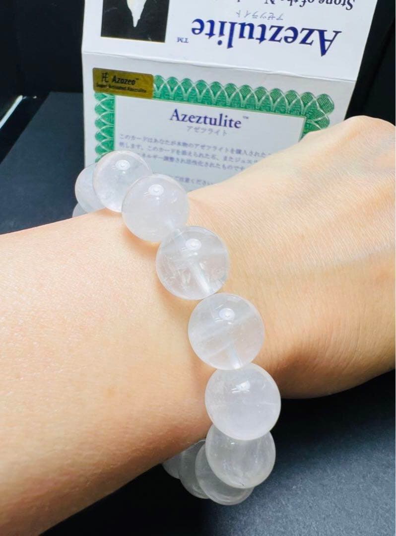 12mm アゼツライトブレスレット天然石 パワーストン キラキラ✨幸運up