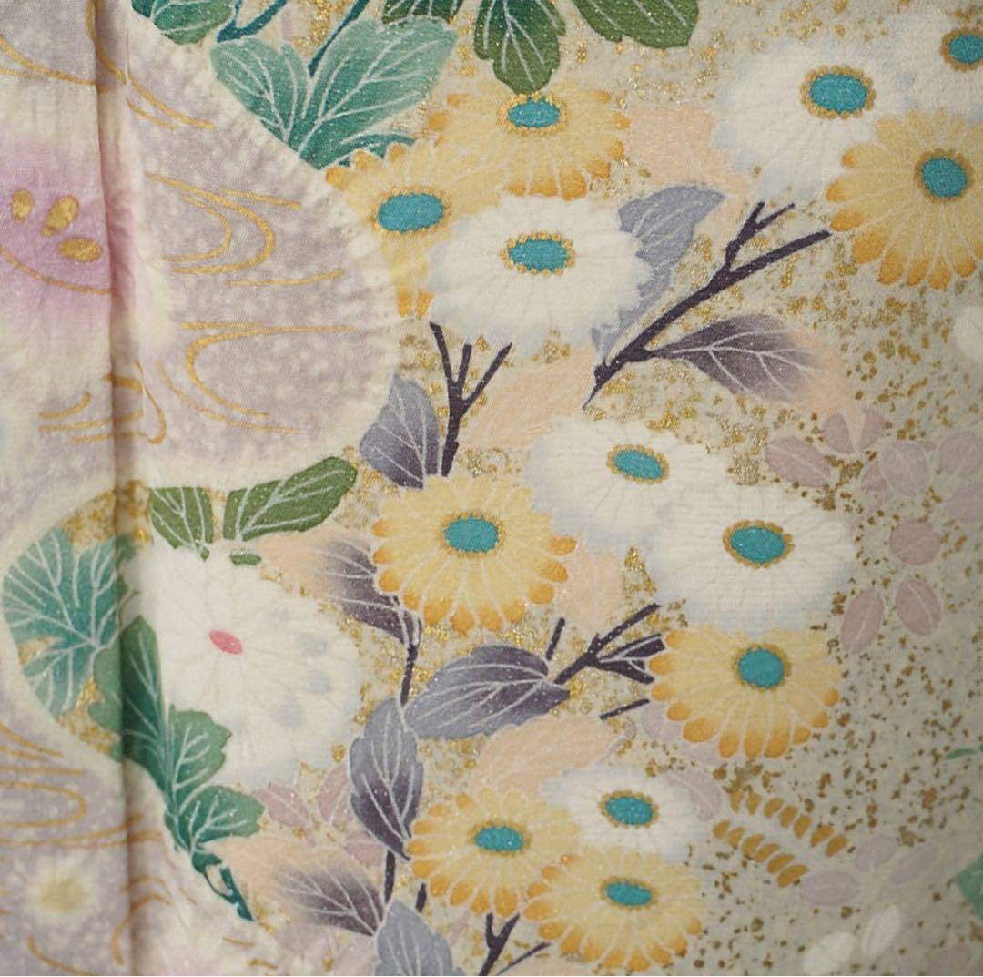 訪問着フルセット　258 正絹　入学式　お宮参り【訪問着、袋帯、帯締め、帯揚げ】