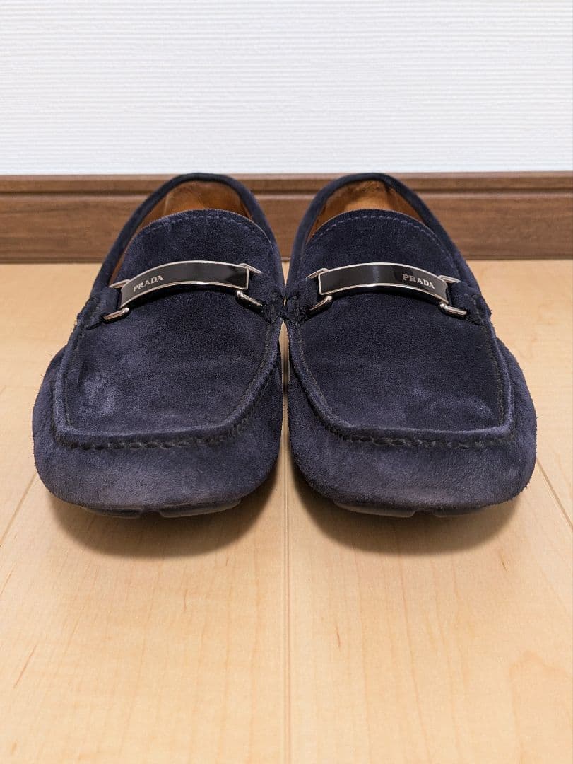 PRADA スエード（スウェード） ローファー ネイビー