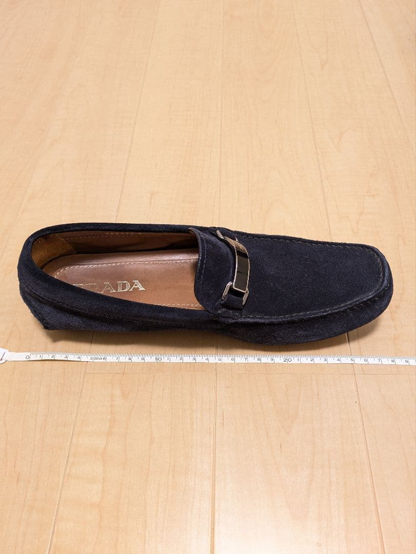 PRADA スエード（スウェード） ローファー ネイビー