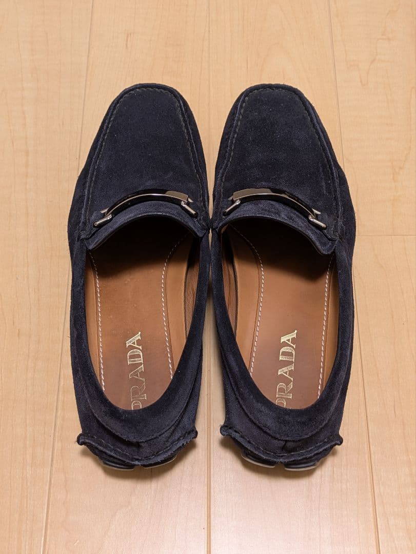 PRADA スエード（スウェード） ローファー ネイビー