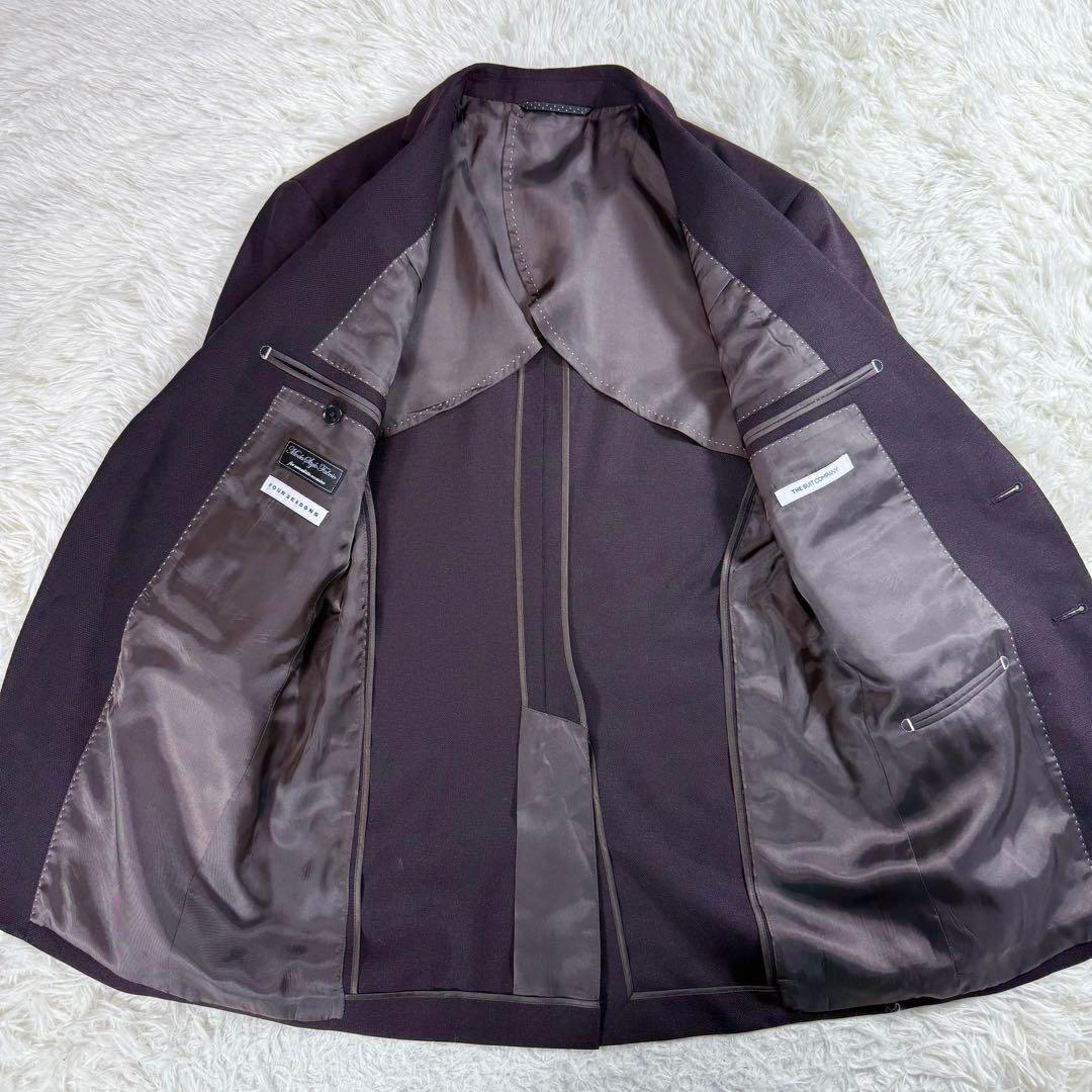 【美品】ザスーツカンパニー スリーピーススーツ ボルドー A5相当 近年モデル