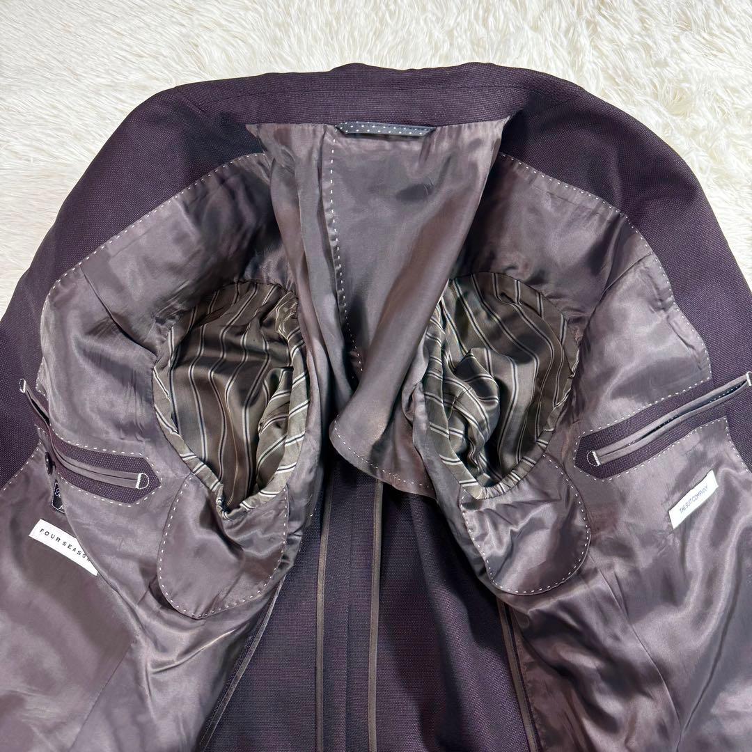 【美品】ザスーツカンパニー スリーピーススーツ ボルドー A5相当 近年モデル