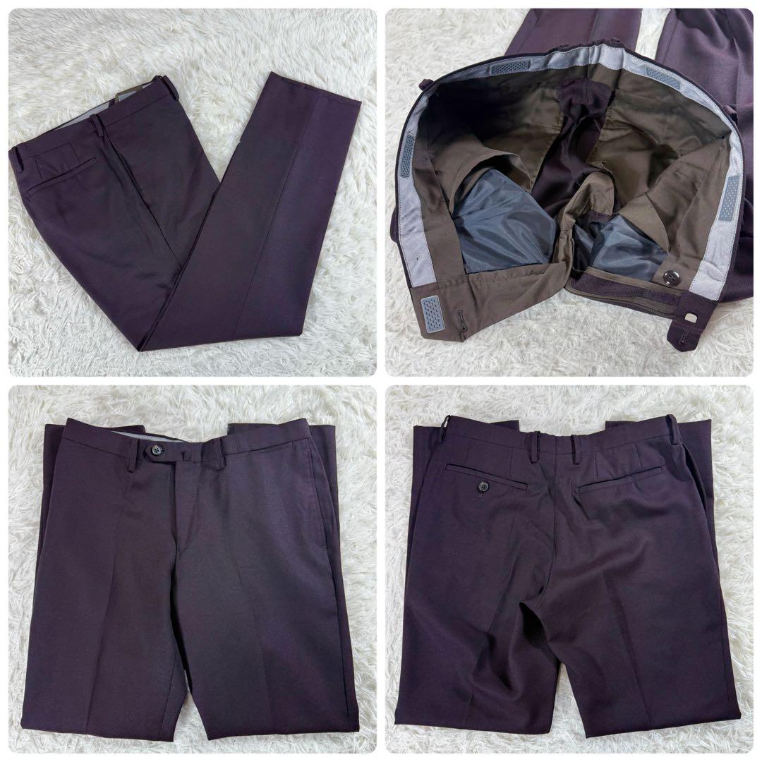 【美品】ザスーツカンパニー スリーピーススーツ ボルドー A5相当 近年モデル