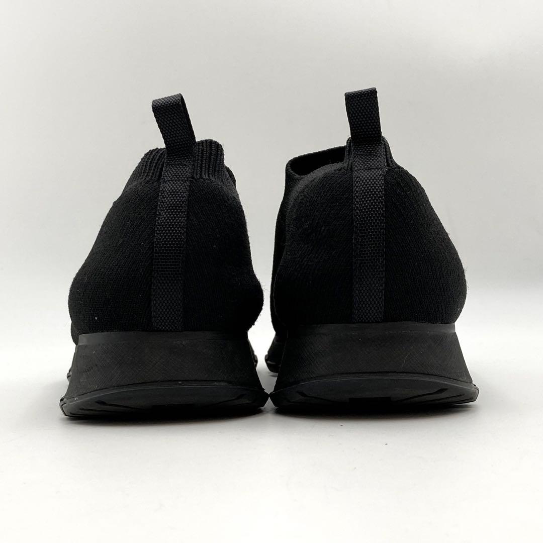 PHS✨PRADA ソックススニーカー スリッポン 黒 サイドロゴ35.5