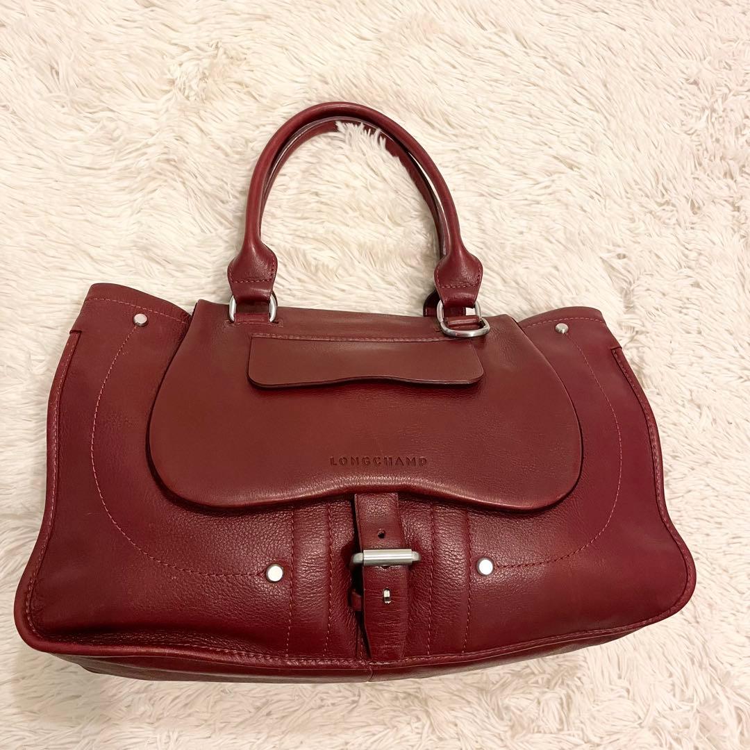 バッグ Longchamp Balzan Leather Handbag in Red