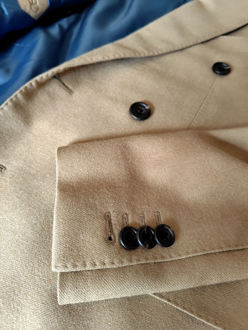 Zerbino ベージュフランネル ダブルブレストスーツ