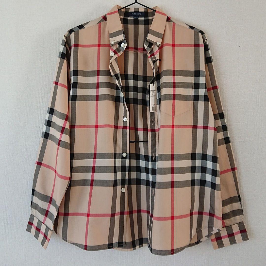 HikoW●バーバリー●160Aノバチェック薄手シャツ　三陽商会