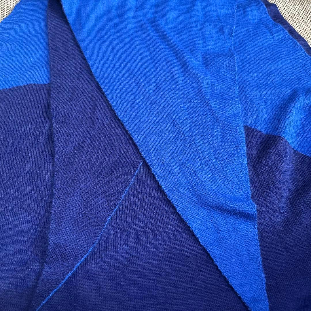 Ble Bre カシミア混ストール　ひし形無地ストール　ロイヤル&ミッドナイト