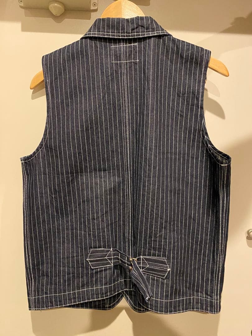 【新品同様】ヒッコリーパンツストライプデニム＆ストライプベスト セットアップ