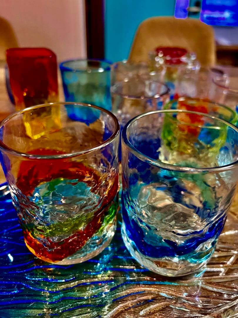 琉球グラス　琉球ガラス　吹きグラス　沖縄コップ　ハンドメイド　セット　大量