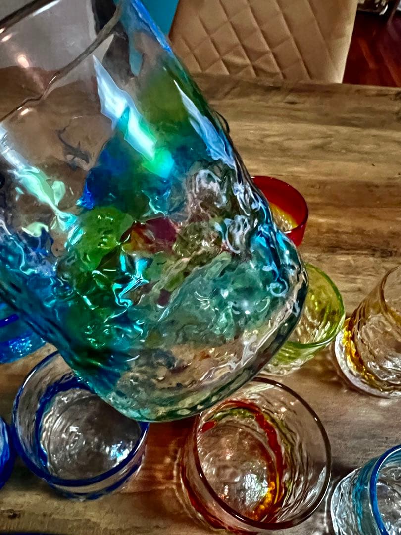 琉球グラス　琉球ガラス　吹きグラス　沖縄コップ　ハンドメイド　セット　大量