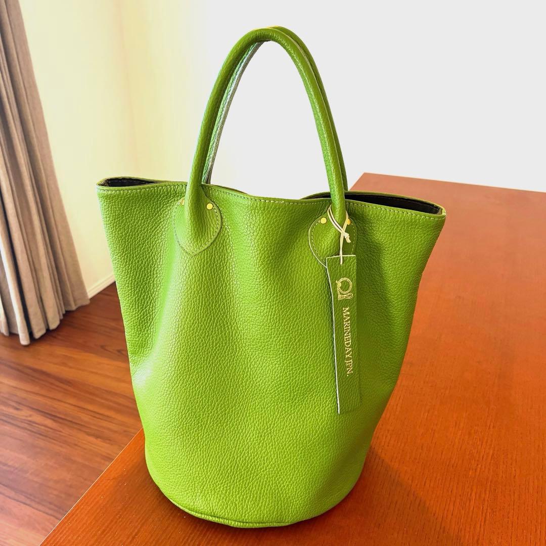 MARINEDAY “JACKALL” シュリンク カウレザー バケツバッグ