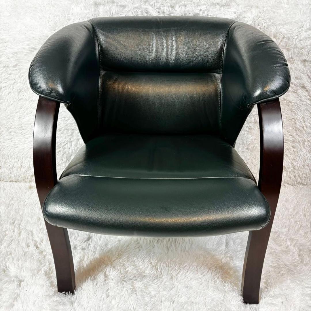 FUJI FURNITURE 　富士ファニチア　オットマン付　アーム付 　本革