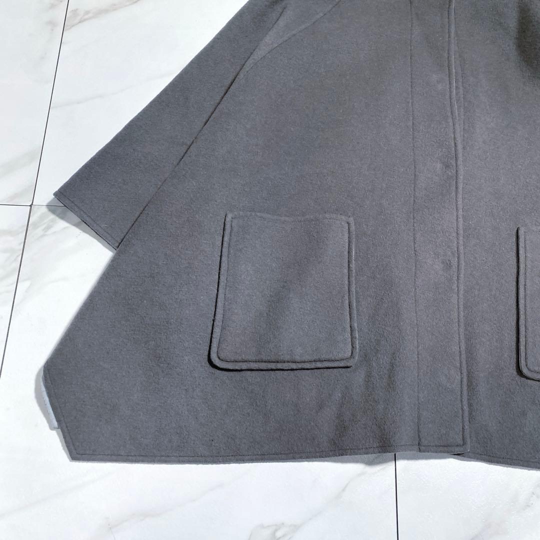 希少♡lelill リバーシブル ウールリバーポンチョ パッチポケット 入手困難