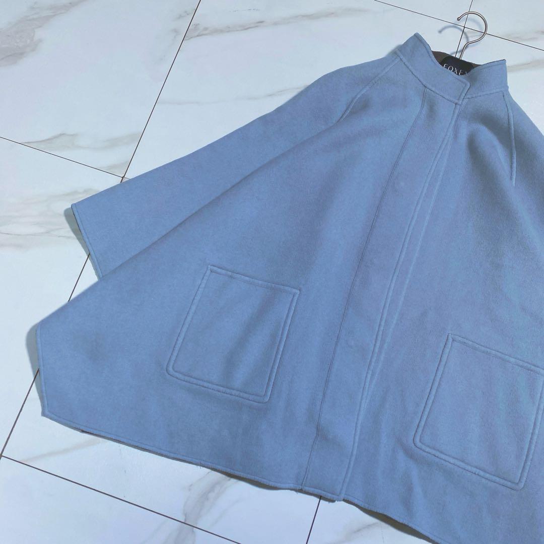 希少♡lelill リバーシブル ウールリバーポンチョ パッチポケット 入手困難