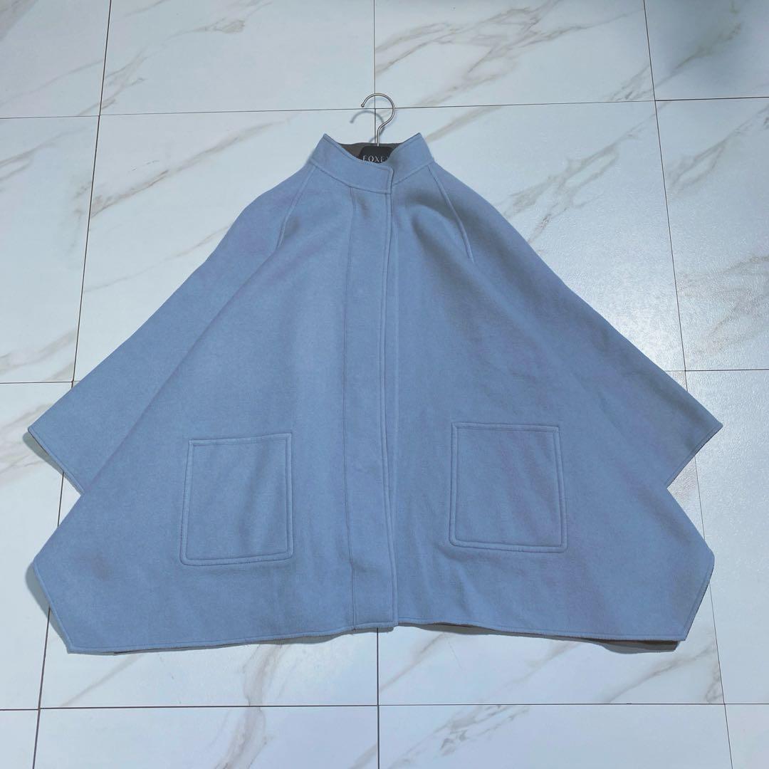 希少♡lelill リバーシブル ウールリバーポンチョ パッチポケット 入手困難