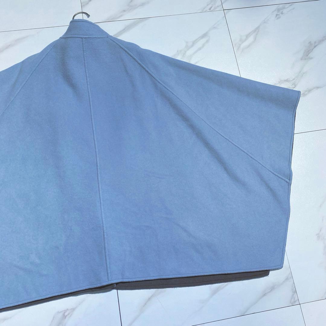 希少♡lelill リバーシブル ウールリバーポンチョ パッチポケット 入手困難