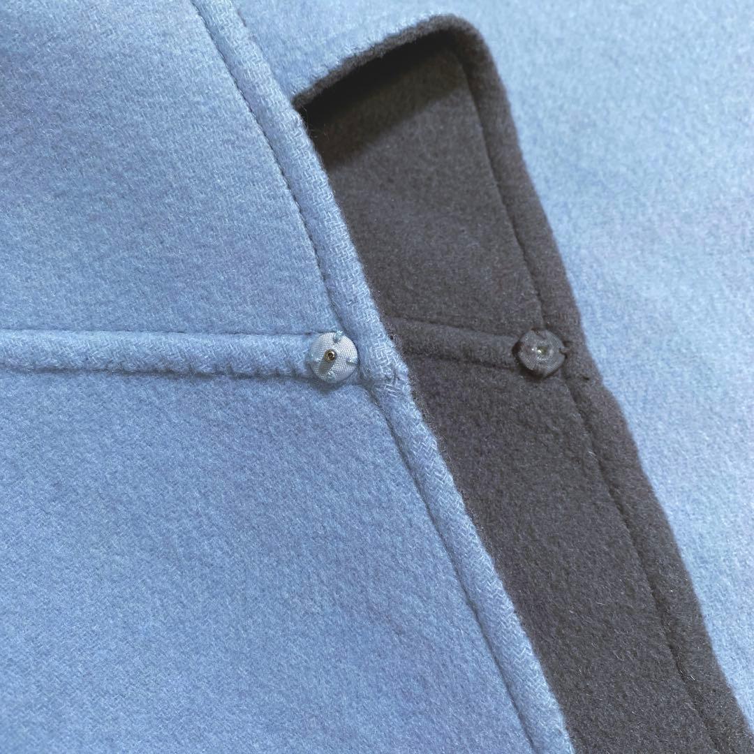 希少♡lelill リバーシブル ウールリバーポンチョ パッチポケット 入手困難