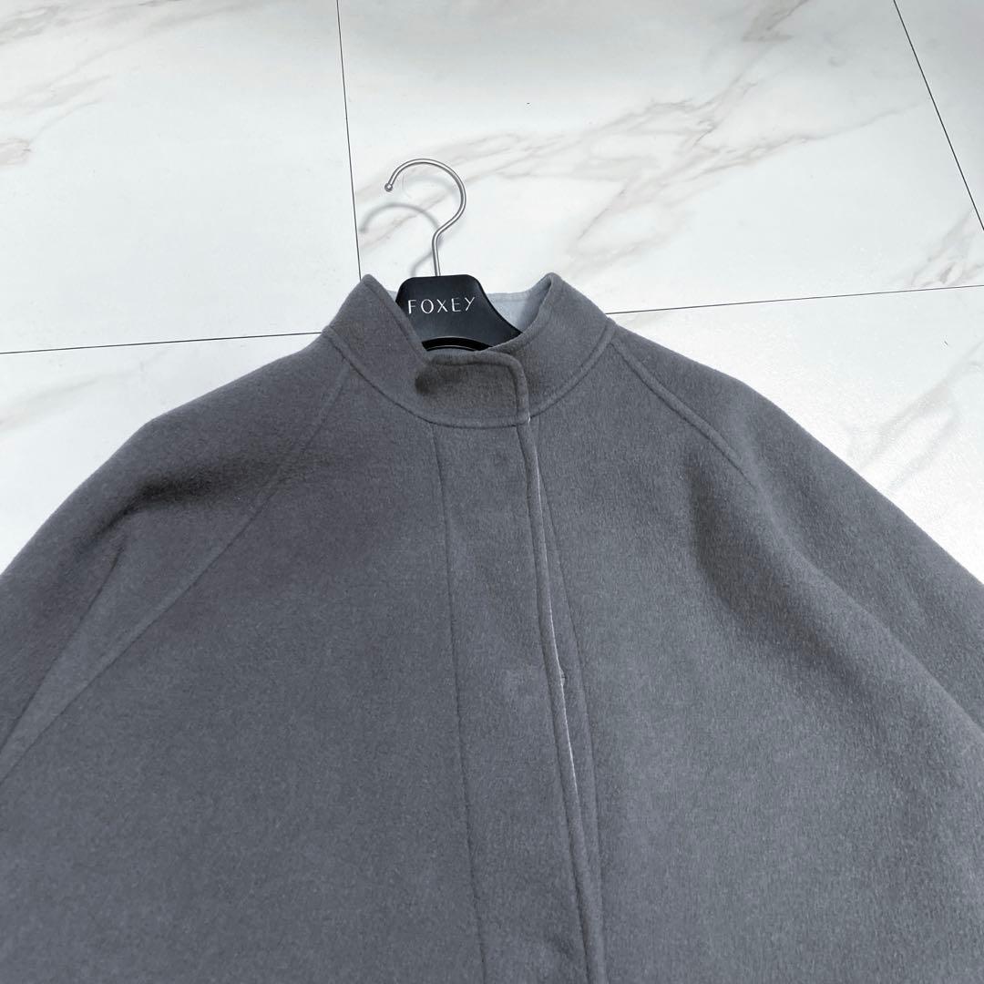 希少♡lelill リバーシブル ウールリバーポンチョ パッチポケット 入手困難