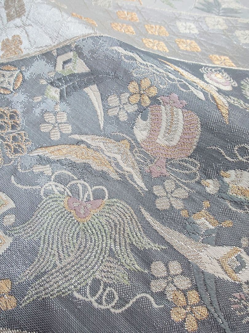 FN12116k 着物 正絹 袋帯 六通柄 宝尽くし